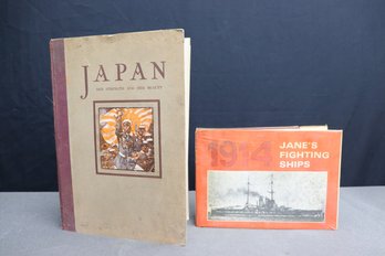 Two Vintage Hardcovers: Japan, Her Strength And Her Beauty AND Jane's Fighting Ships 1914 (see Description)