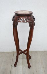 Vintage Chinese Rosewood Stand With Marble Top