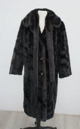 Vintage Black Mincara Russel Taylor Fur Coat-(Size M/L)