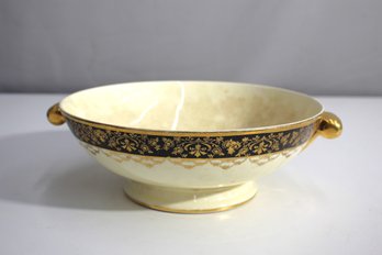 Porcelain Bowl With Gold And Floral Detailing