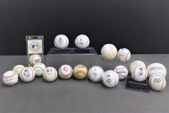 Group Lot Of Commemorative And Collectible Base Balls And Soft Balls