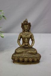 Vintage Bronze Buddha 'Amitayus' Figurine From North India