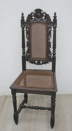 Vintage Chair With Cane Back And Seat