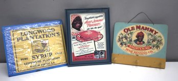 Three (3) Vintage Advertising Signs