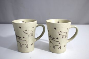 Pair Of Oscardo Mug Moose Stamp Wildlife