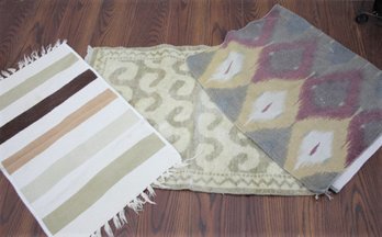 Three Different Patterned Woven Mats