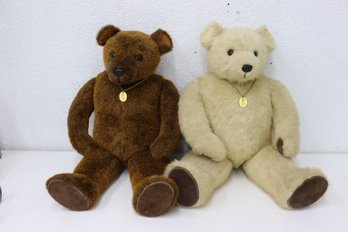Two 1982 Little Folk Tiverton Plush Teddy Bears