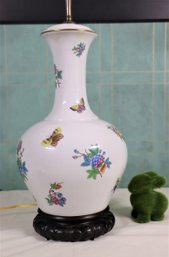 Herend Queen Victoria  Two Socket Vase Lamp