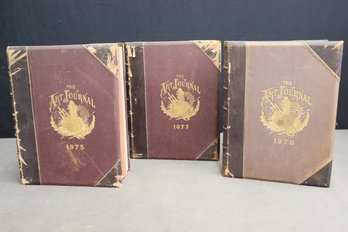 Three Leather-bound Antique Art Books - 1875, 1877, 1878 Editions Of The Art Journal