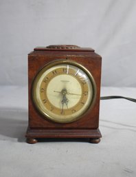 Vintage Hammond Mantel Clock - Classic Burl Wood Finish