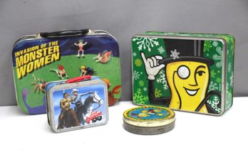 Group Lot Of Vintage Lunch Boxes And Russian Rare Mickey Mouse Disney Candy Box Donald Duck