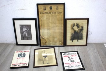 Vintage Framed Print Photos Of Boxers And Ad Event