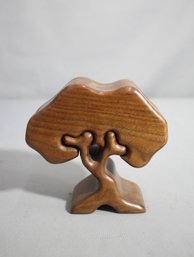 Vintage Hand-Carved Wooden Tree