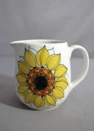 Vintage Arabia Finland Sunflower Glazed Ceramic Jug