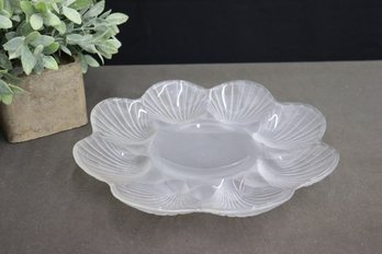 Frosted And Scalloped Glass 8 Well Serving Dish