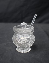 GC Crystal Honey Pot With Serving Spoon