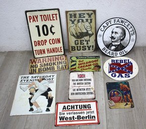 Group Lot Of Metal And Tin Signs