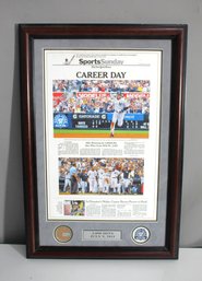 Framed Derek Jeter 3,000 Hits Commemorative Plaque With Sports Illustrated Cover And Authentic Game