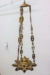 8 Wick Well Brass-finish Three Chain Sanctuary Pendant Lamp
