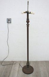 Antique Cast Iron Floor Lamp With Intricate Detailing