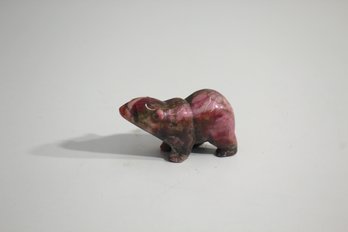 Vintage Solid Hand Carved Stone  Bear