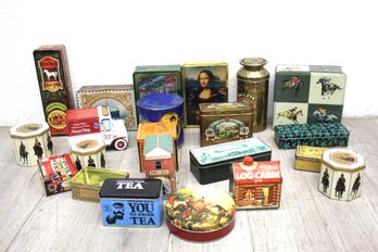 Collection Of Vintage And New Tin Boxes