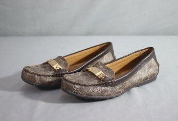 Coach Olive Embossed Leather Chestnut, Slip On, Loafer Shoes -size 7B