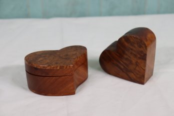 Chinese Huang Hua Li Wood Heart Shaped Jewelry Box