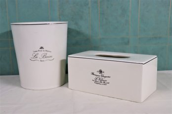 Luxe Pour La Maison Le Bain Paris Waste Bin And Tissue Box Holder By Kassatex