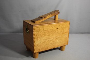 Vintage Wooden Shoe Shine Box With Accessories