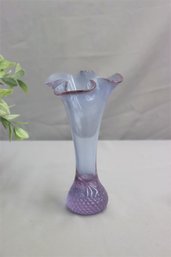 Single Purple Ruffled Vase