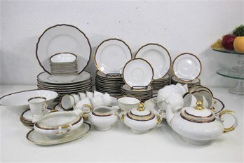 Superb Lot Of Le Marquise Cobalt And Gold Band Porcelain Dinnerware K&A Krautheim Franconia  (partial Set)