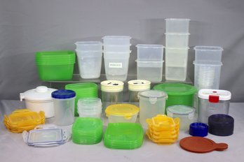 Ginormous Lot Of Multi-color, Multi Size Pantry And Fridge Plastic Storage Containers