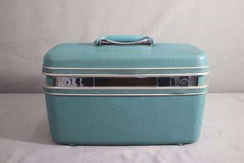 Vintage Turquoise Samsonite Silhouette  Makeup/Vanity Case