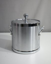 Brushed Chrome Insulated Ice Bucket With Side Handles
