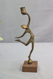 Brass Dancing Women Abstract Sculpture -Candleholder