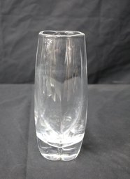 Orrefors Signed Lead Crystal Lobed Glass 8-1/2' Flower Vase