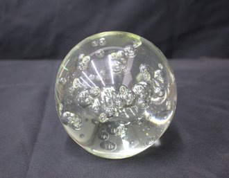 Large Clear Bubble Glass Sphere Orb Paperweight