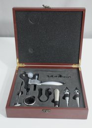 Eight (8) Piece Wine Bottle Opener And Serving Set With Lever Pull Corkscrew
