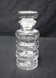 1960s Vintage Crystal Ribbed Decanter