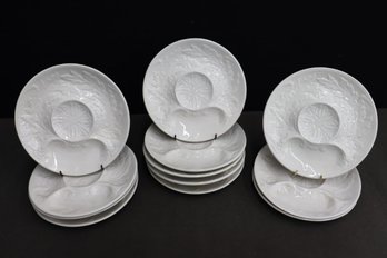 Group Of 12 Italian Pearl White Cocktail Plates