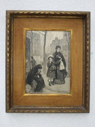 Vintage Victorian Art On A Matted Framed