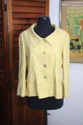 Chic Vintage Vertigo Petites Paris Yellow Tweed Jacket - Made In France