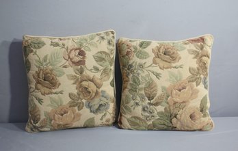 Pair Of 16' X16' Tapestry Pillows