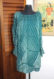 Teal Sequin Embellished Dress With Lining - Size Medium/Large