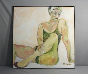 36' X 36' Signed SMC Painting Of A Woman