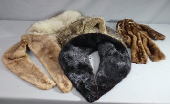 Group Lot Of Fur Strips And Collar