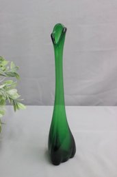 Glass Swung Green Bud Vase