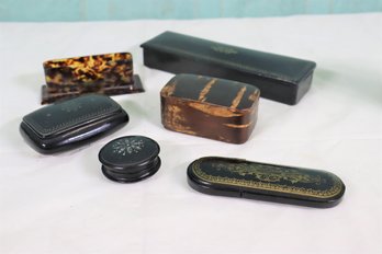 Group Lot Of Antique Victorian Snuff Boxes