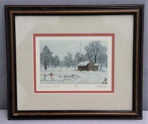 Four Seasons: Winter Limited Edition Etching #54/85, Pencil Signed In Margin, With COA